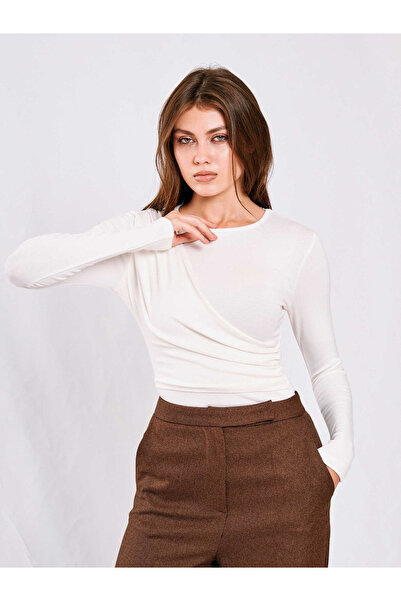 Womengrom Lefon Women's Draped Long Sleeve Bodysuit