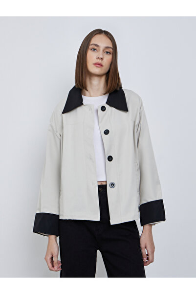 Styli Grey Regular Fit Jacket with Contrast Collar