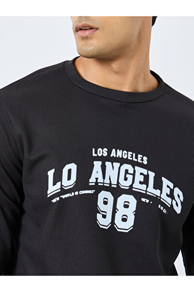 Take Two By Styli Men Black Long Sleeve Waffle Knit T-Shirt