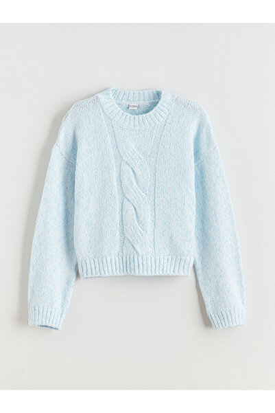 LC Waikiki Vizyon Yeni Sezon Bisiklet Yaka Kız Çocuk Triko Kazak