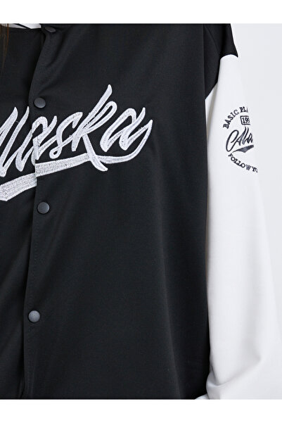 Styli Women Oversized Varsity Bomber Jacket