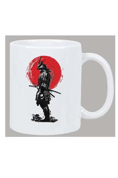 NASAQ RYN Ceramic Samurai Warrior Coffee Mug - Insulated Handcrafted Cup, Traditional Japanese Design