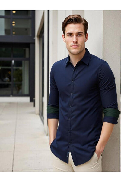 Dennis Lingo By Styli Men Solid Spread Collar Casual Shirt