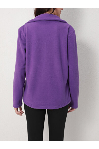 Take Two By Styli Purple High Neck Fleece Jacket