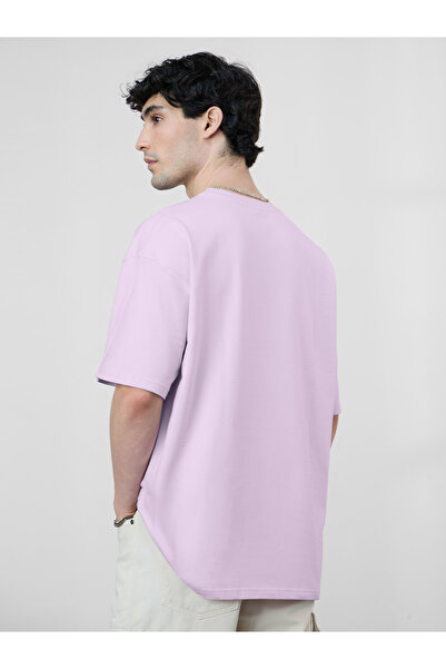 The Souled Store By Styli Men Lilac Oversized Dropped Shoulder T-Shirt