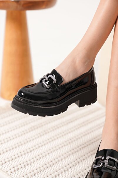 Celinora Terry Patent Leather Black Women's Loafer