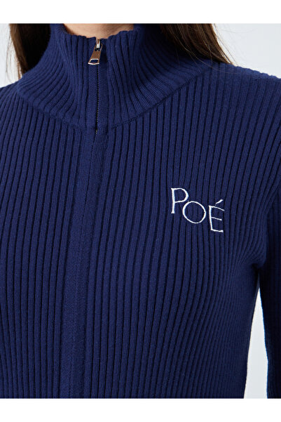 Take Two By Styli Solid High Neck Zip Up Knitted Top