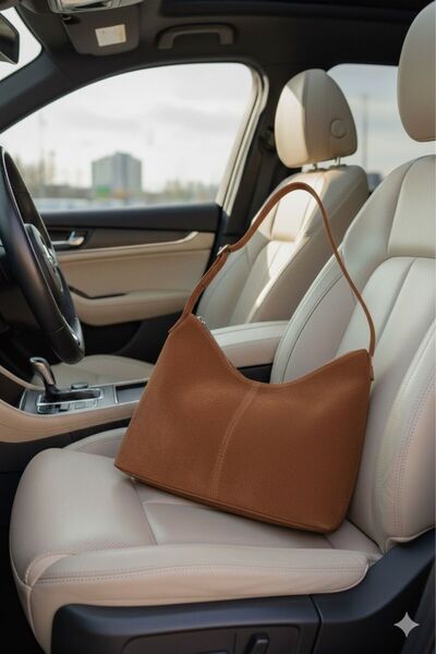 Madame Women's Shoulder Bag Soft Interior and Exterior Texture Quality Craftsmanship and Suede Leather Handbag with Zipper