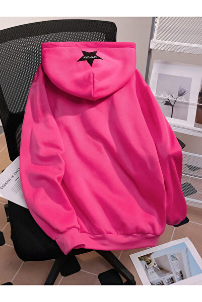 Take Two By Styli Pink Graphic Patch Detail Hooded Jacket