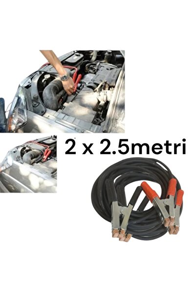 OEM Set of 2 battery jump leads 2×2.5 m for 12V/24V, 600A (jumper cables)