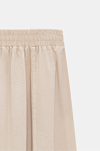 Saade Women's A-Line High Waist Pocketed Flowy Flared Skirt - Textured Linen