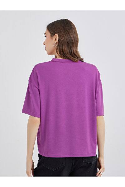 Take Two By Styli Purple Boxy Fit T-Shirt