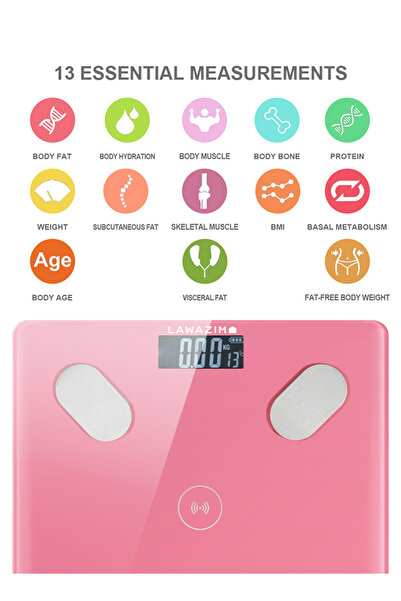 Lawazim Body Scale Bluetooth - Smart Glass Scale for Weight and Fitness Tracking