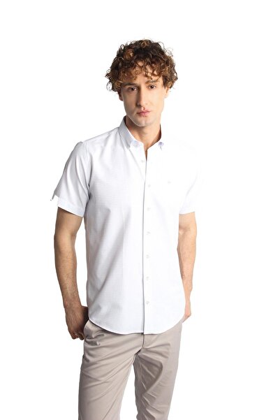 İgs Чоловіча синя сорочка Regularfit / Зручний крій з ґудзиками на комірі, короткий рукав