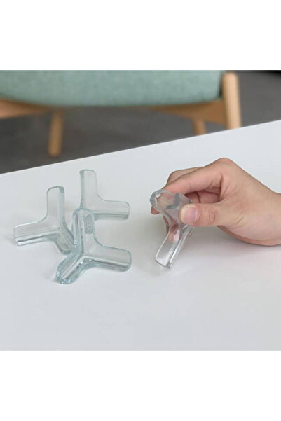 Empria Set of 4 transparent silicone three-dimensional corner protectors, 4.5x1.5x0.5 cm