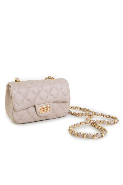 Nas Bag Women's Crossbody Bag with Quilted Chain Detail - Kum Uludağ