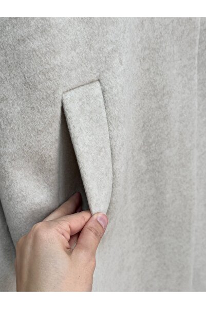 BENAHOLL Alison Single Button Sleeve Belt Detailed Coat-Un1055 Stone