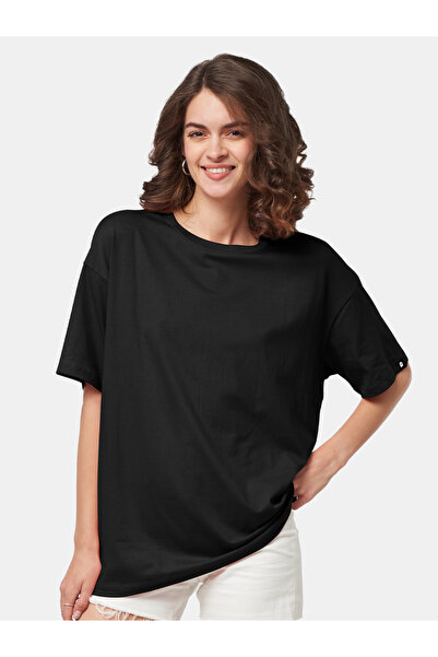 The Souled Store By Styli Black Oversized Longline T-Shirt