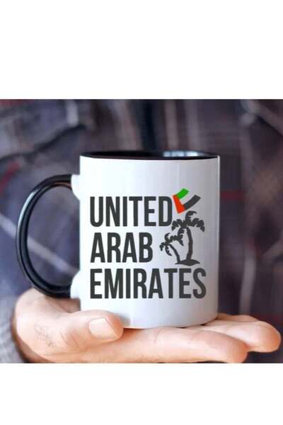 NASAQ RYN Ceramic Mug "United Arab Emirates" with Flag And Palm Tree Design