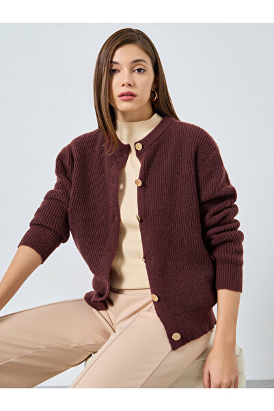 Styli Rust Regular Fit Cardigan Sweater