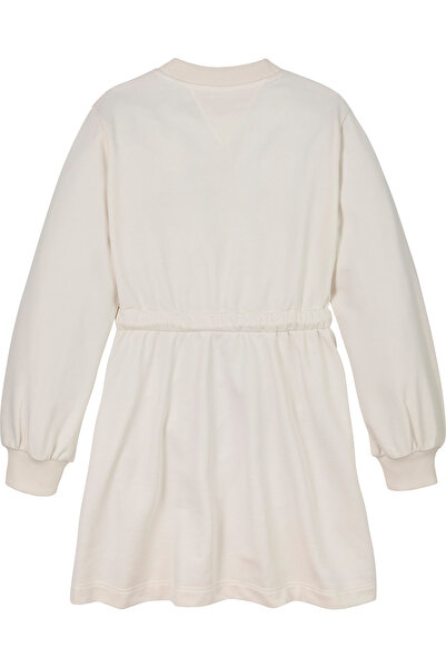 Tommy Hilfiger Girls Ancient White Dot Foil Long Sleeves Dress