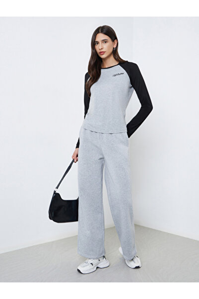 Styli Colorblock Raglan Sleeves T-Shirt with Embroidered Detail