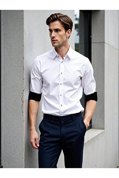 Dennis Lingo By Styli Men Solid Spread Collar Casual Shirt