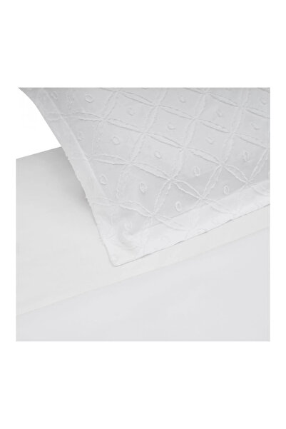 Heinner King-size bed linen with tufted embroidery - White