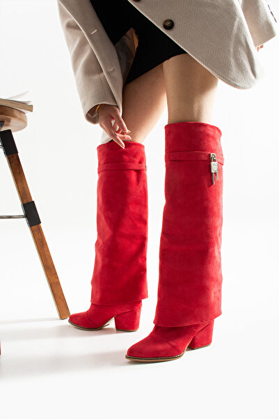 irmona Siesta Red Calf Suede 6 cm Heel Boots