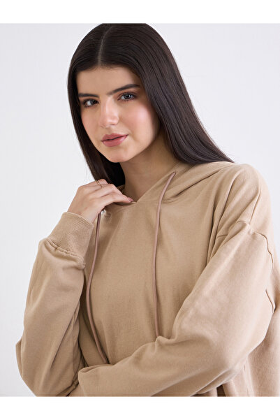 Styli Slogan Print Longline Oversized Hoodie