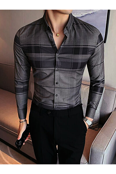 Take Two By Styli Men Strip Button Up Long Sleeve Shirt