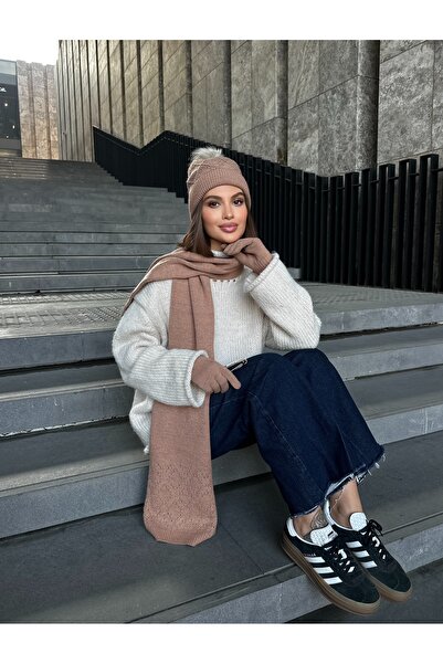 LAGRANZE Rani Women's Scarf Beanie Gloves Set of 3