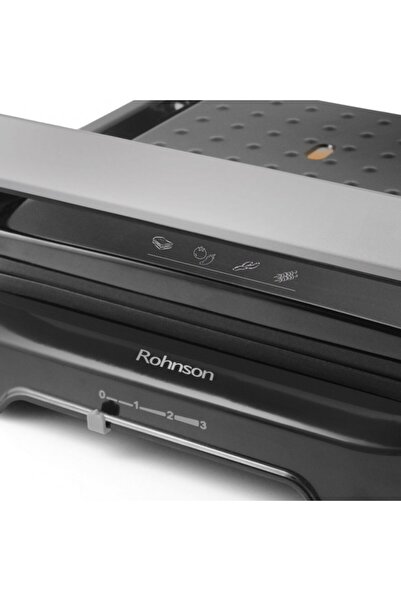 ROHNSON Electric grill, R2344, 2200W, non-stick plates 30 x 26 cm, 3-level adjustable thermostat,