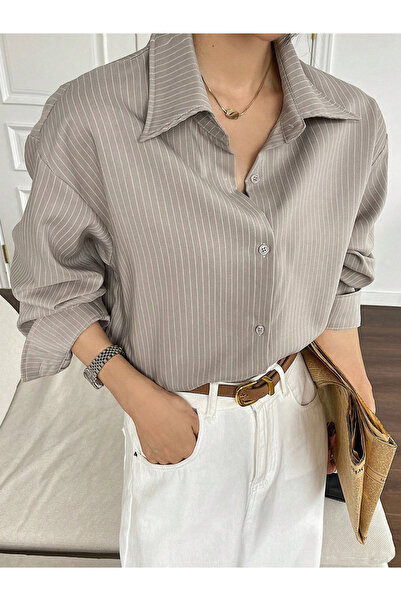 Take Two By Styli Striped Long Sleeve Relaxed Fit Shirt