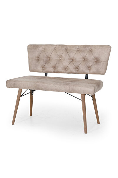 Desire Bancă cu spate, puf, cu picior carpen, din lemn de nuc Lady Walnut - Mobilier