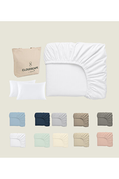 Cloud Scape Linen 600 Thread Count 100% Egyptian Cotton Bedsheet and Pillowcase Set (180x200 cm)