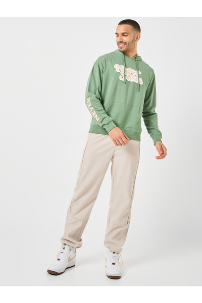 Styli Never Settle Slogan Placement Print Boxy Fit Hoodie