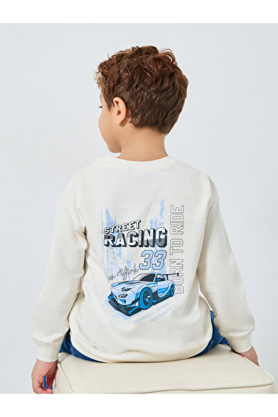 Styli Boys Off White Racing Graphic Sweatshirt