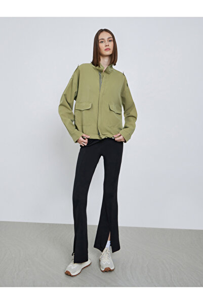 Styli Khaki Boxy Fit Utility Jacket with Flap Pocket