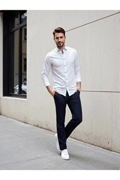 Dennis Lingo By Styli Men Solid Spread Collar Casual Shirt