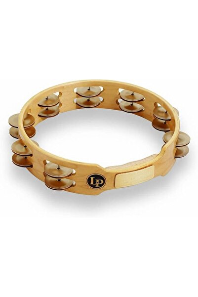 Latin Percussion دف خشبي مزدوج الصف مقاس 10 بوصات من LP Accent مع جرس من الأل...