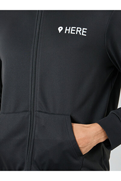 Take Two By Styli Men Black Slogan Print Hooded Jacket