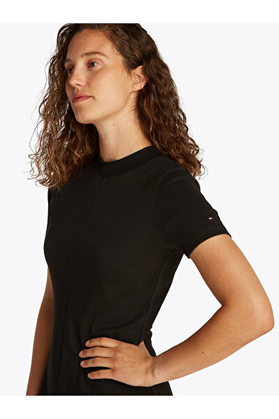 Tommy Hilfiger Women Black Modern Fit & Flare Midi Dress