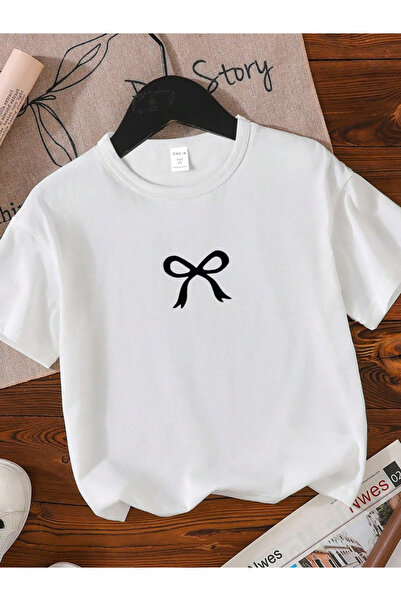 Take Two By Styli Teens Bow Print Short Sleeve T-Shirt