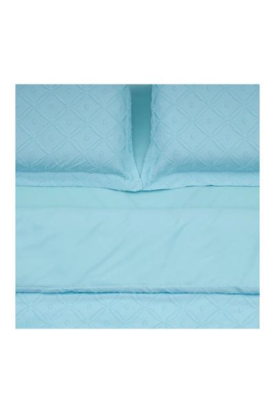 Heinner King Size Bed Linen with Tufted Embroidery - Blue
