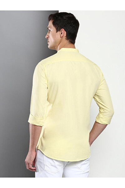 Dennis Lingo By Styli Men Yellow Comfort Slim Fit Casual Shirt