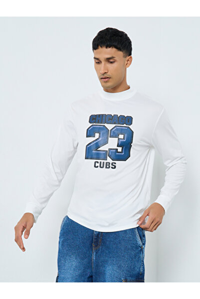 Take Two By Styli White Chicago Cubs Graphic Slim Fit T-Shirt