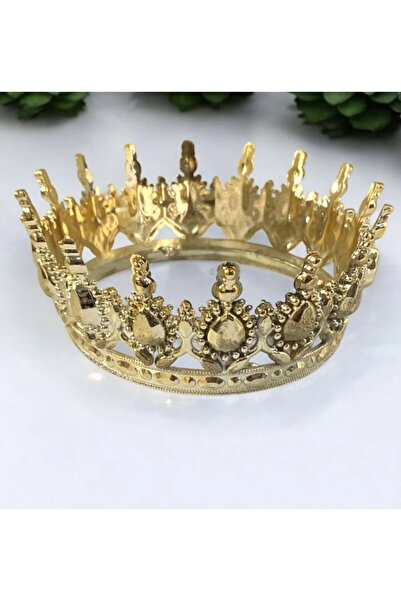 Party City Tam Tur Mika Kraliçe Taçı & Pasta Üstü Taç Gold