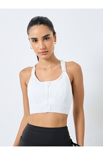 Styli Adjustable Straps and Underband with Front Zip Sports Bra