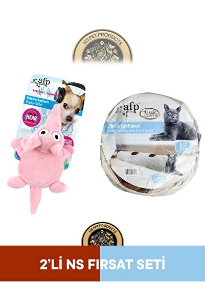 Afp Ultrasonic Elephant Plush Toy 32X19X9 cm & Classic Comfort Cat Tunnel Whi...